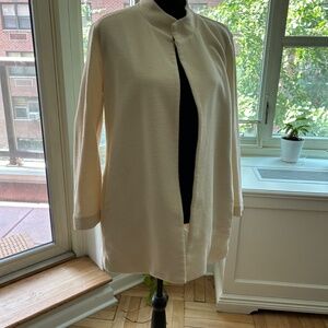 Eileen Fisher Creme long line cotton jacket Petite Large